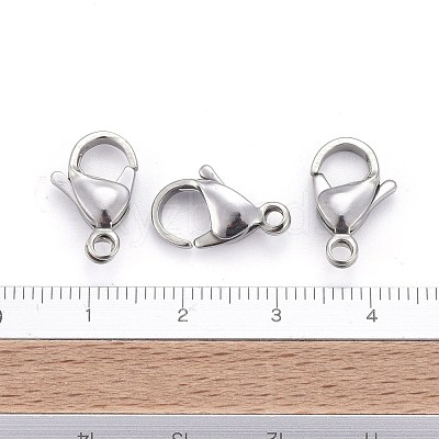 Tarnish Resistant 304 Stainless Steel Lobster Claw Clasps X-STAS-F182-01P-A-1