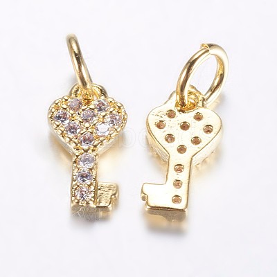 Long-Lasting Plated Brass Micro Pave Cubic Zirconia Charms ZIRC-F069-48G-1