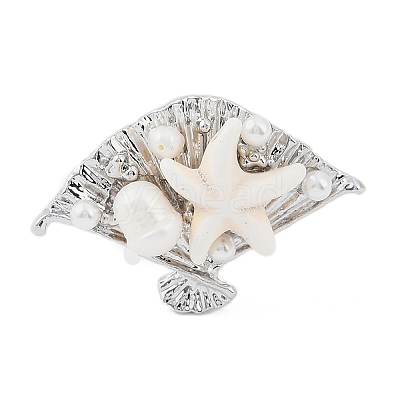 Shell Open Cuff Ring for Women RJEW-Z047-01P-03-1