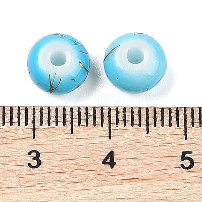 Opaque Spray Painted Glass Beads GLAA-G118-01C-1