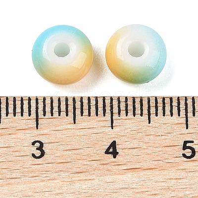 Opaque Spray Painted Glass Beads GLAA-G118-01A-1