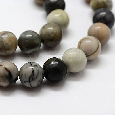 Natural Polychrome Jasper/Picasso Stone/Picasso Jasper Bead Strands G-G667-01-8mm-1