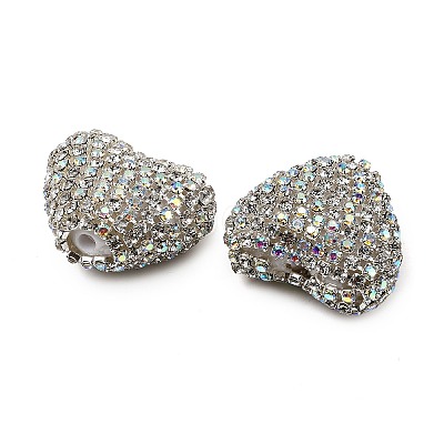 Sparkling Acrylic Heart Beads with Rhinestone Embellishment OACR-NH0001-02B-07-1