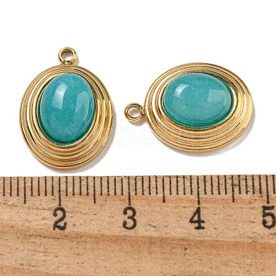 Natural Dark Turquoise Jade Dyed Pendants STAS-L025-007G-06-1