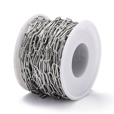 Tarnish Resistant 304 Stainless Steel Paperclip Chains CHS-D033-06P-01-1
