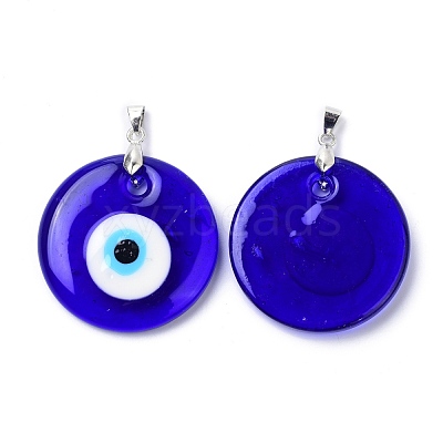 Handmade Evil Eye Lampwork Pendants LAMP-C001-02D-1
