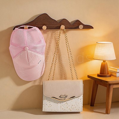 Wood Wall Clothes Hook Rack AJEW-WH0077-167-1