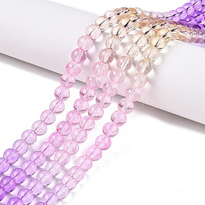 Baking Paint Transparent Glass Beads X-DGLA-M001-8mm-09-1