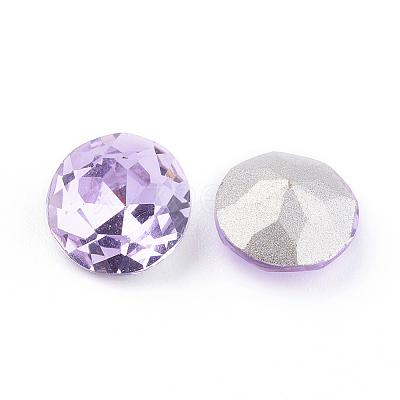 Pointed Back & Back Plated Glass Rhinestone Cabochons RGLA-J012-10mm-371-1