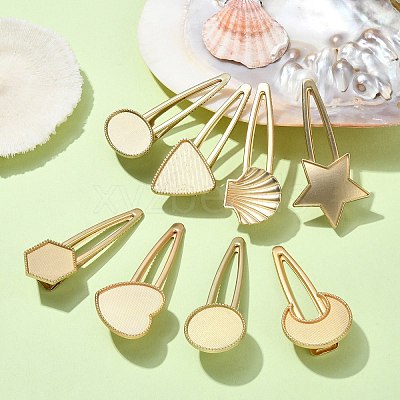 8Pcs 8 Styles Alloy Alligator Hair Clip Finding PHAR-CJ0001-03-1