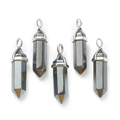 Synthetic Non-magnetic Hematite Pointed Pendants G-M378-01P-A16-1