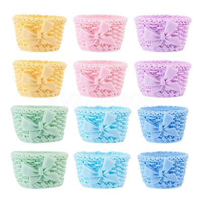 12Pcs 6 Colors Resin Basket Mini Model AJEW-TA0005-85-1