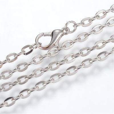 Iron Cable Chains Necklace Making MAK-R013-60cm-P-1