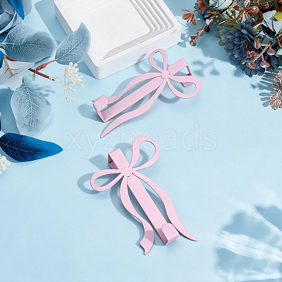 2Pcs Iron Bowknot Hook FIND-WH0366-425-1