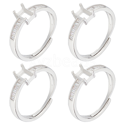 4Pcs Adjustable Brass Pad Ring Settings KK-BBC0011-83-1