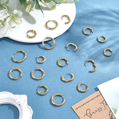9 Pairs 3 Styles 304 Stainless Steel Huggie Hoop Earrings EJEW-BBC0002-31-1