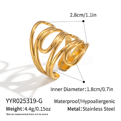 Adjustable Stainless Steel Cuff Rings for Women WI9204-2-1