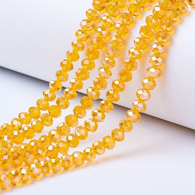 Electroplate Glass Beads Strands EGLA-A044-T6mm-B-M-1