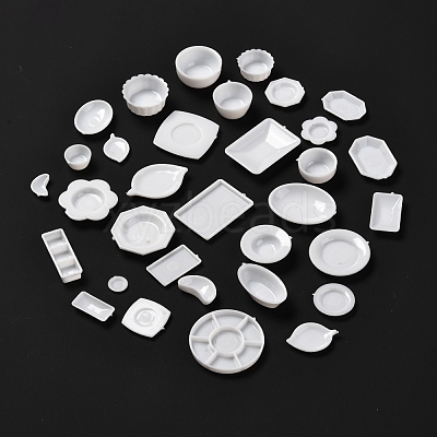 33Pcs DIY Plastic Miniature Tableware Plate Dishes Set AJEW-K030-03-1