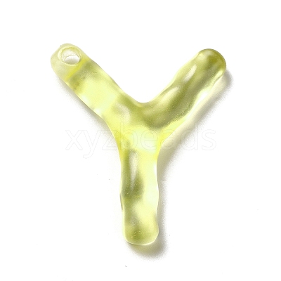 Transparent Resin Alphabet Pendants RESI-C028-02Y-1