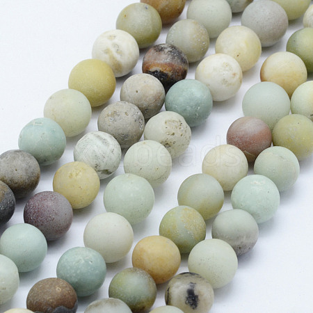 Natural Flower Amazonite Beads Strands X-G-F518-24-8mm-1