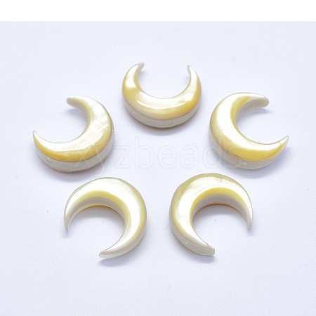 Natural Yellow Shell Cabochons SSHEL-P015-80C-35mm-1