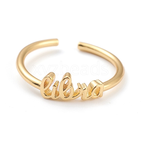 Constellation/Zodiac Sign Brass Cuff Rings RJEW-O042-06G-K-1