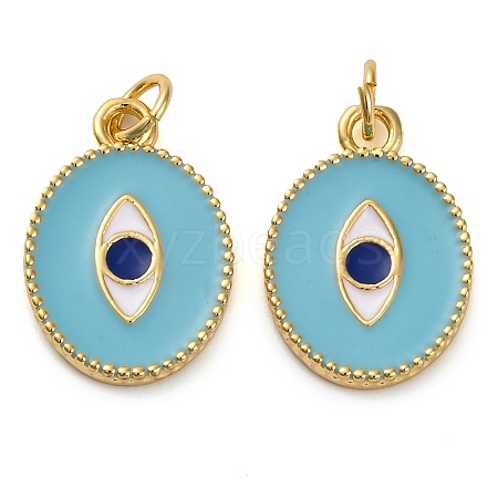 Brass Enamel Pendants KK-K339-08G-02-1