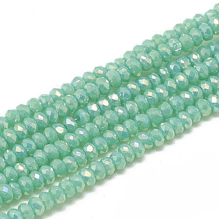 Electroplate Opaque Solid Color Glass Beads Strands X-EGLA-Q112-B05-1
