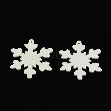 Dyed Snowflake Wood Pendants WOOD-R240-24-1