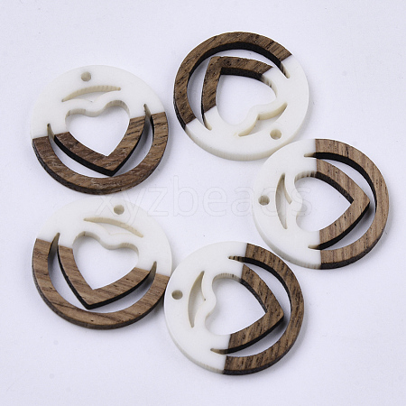 Resin & Walnut Wood Pendants RESI-N025-010A-B03-1