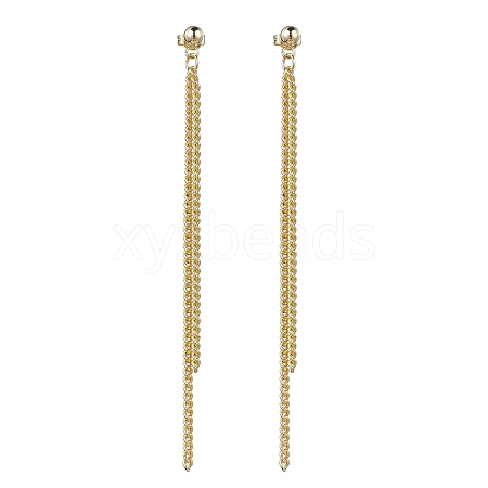 Brass Tassel Chain Drop Earrings  for Women EJEW-JE05744-01-1