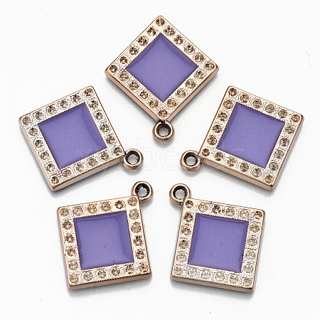 UV Plating Acrylic Pendant Rhinestone Settings OACR-R252-05-04LG-1