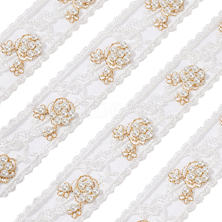 Flower Pattern Lace Embroidery Organza Trimming OCOR-FG0001-30-1