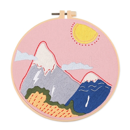 Mountain & Sun Pattern DIY Embroidery Kits PW-WG45195-01-1