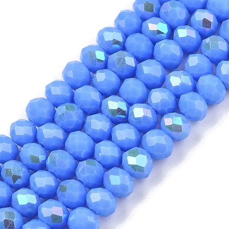 Electroplate Opaque Solid Color Glass Beads Strands EGLA-A044-P4mm-L17-1