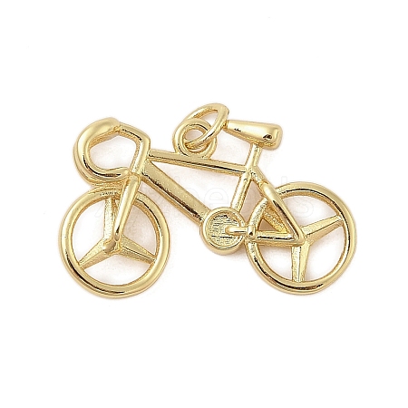 Bicycle Rack Plating Brass Pendants KK-Z074-35G-1