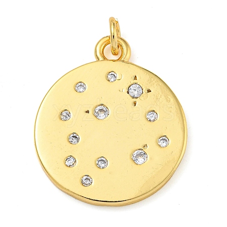 Rack Plating Brass Micro Pave Cubic Zirconia Pendants KK-Z063-44G-1