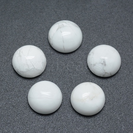 Natural Howlite Cabochons G-P393-R32-6MM-1