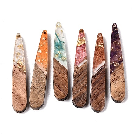 Epoxy Resin & Walnut Wood Pendants RESI-N039-116-1