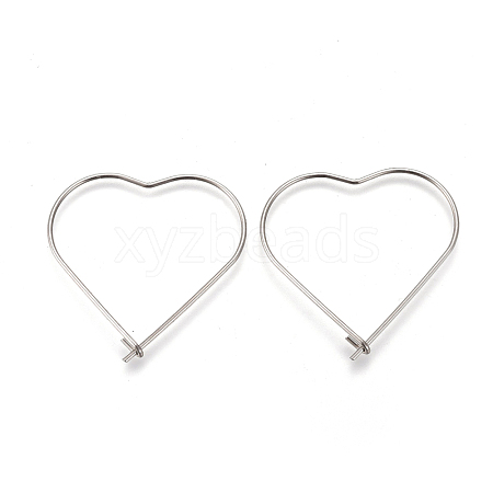 304 Stainless Steel Hoop Earring Findings STAS-P248-04P-1