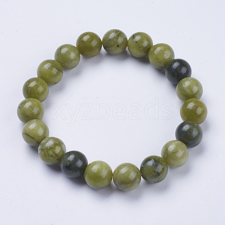 Natural Jade Beaded Stretch Bracelets BJEW-I253-10mm-07-1