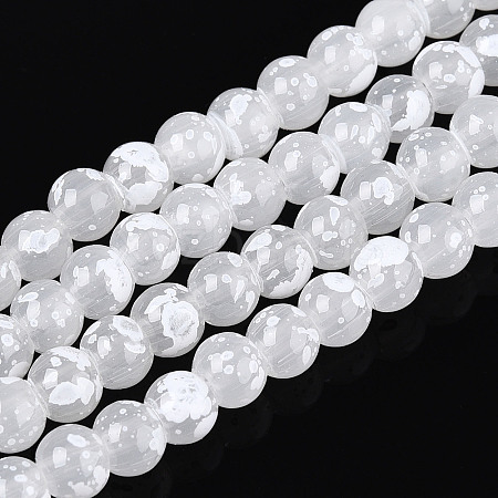 Baking Paint Glass Beads Strands DGLA-N015-4mm-01-1
