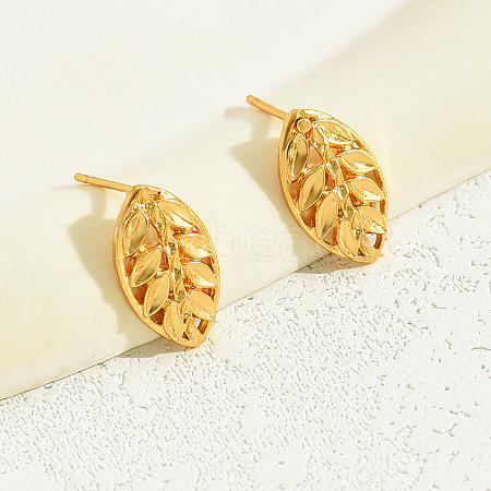 Vintage Leaf Hollow Stud Earrings TQ3645-1