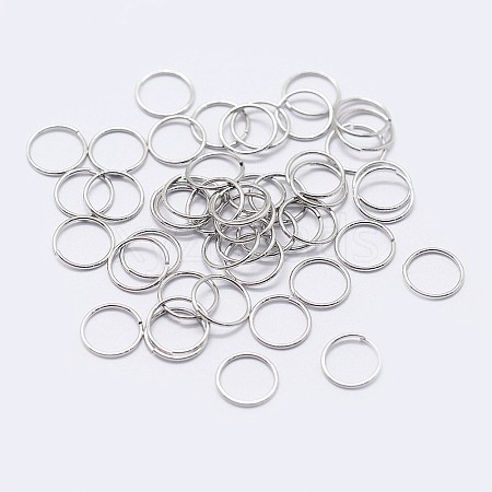 Rhodium Plated 925 Sterling Silver Open Jump Rings STER-F036-02P-0.5x3mm-1