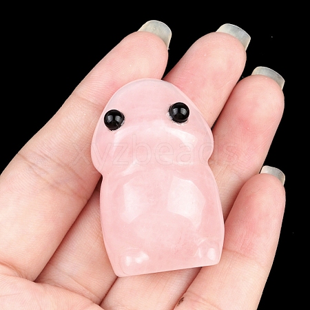 Natural Rose Quartz Carved Frog with Eye Figurines PW-WG73755-06-1