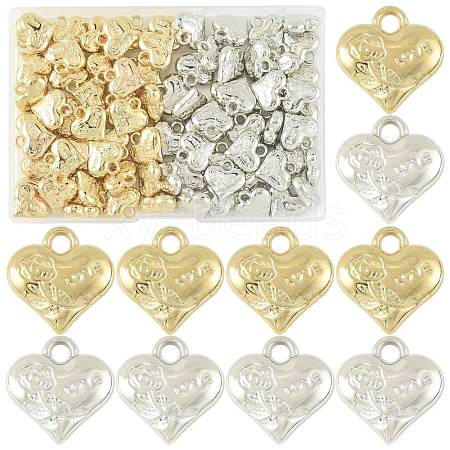 80Pcs 2 Colors CCB Plastic Charms CCB-FS0001-15-1