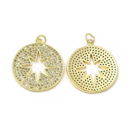 Brass Micro Pave Cubic Zirconia Pendants KK-E068-VB431-1