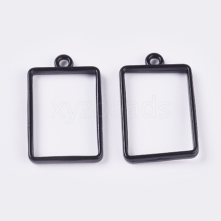 Electrophoresis Alloy Open Back Bezel Pendants PALLOY-WH0067-07-1