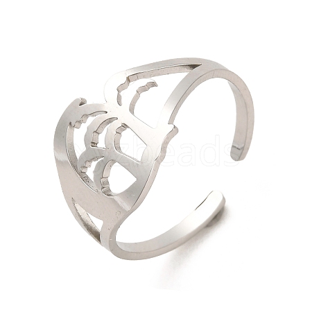 Non-Tarnish 304 Stainless Steel Open Cuff Rings RJEW-Q808-07P-1